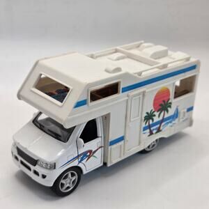 Beach Sunset Camper Van RV Toy – Kinsfun 5" Die-Cast Motorhome Pullback Doors